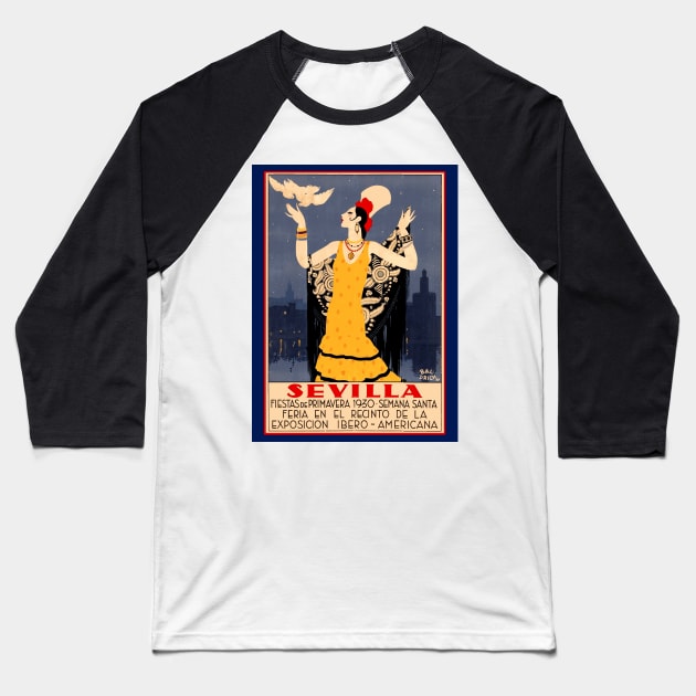 Sevilla - Seville, Spain Poster for the 1930 Holy Week Spring Festival Baseball T-Shirt by Naves